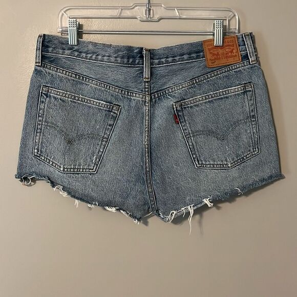 Levi's Denim Jean Shorts Palm Trees Button Fly Size 31 - Picture 5 of 12